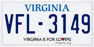 VA license plate VFL3149