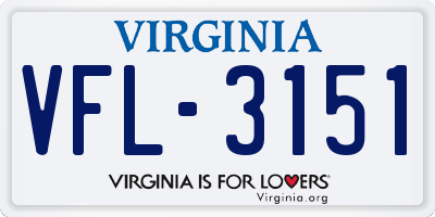 VA license plate VFL3151