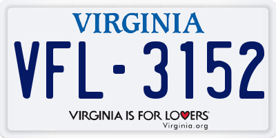 VA license plate VFL3152