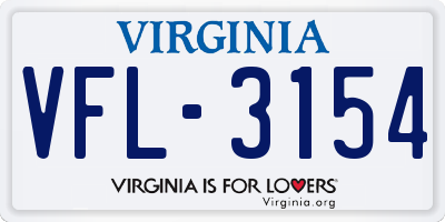 VA license plate VFL3154