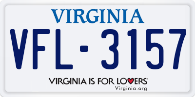 VA license plate VFL3157