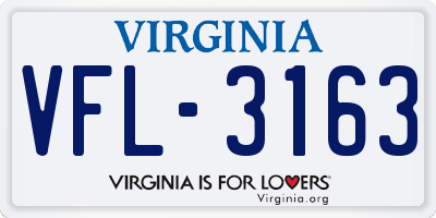 VA license plate VFL3163