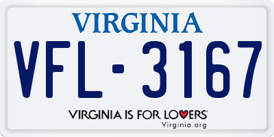VA license plate VFL3167