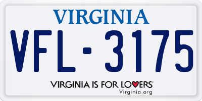 VA license plate VFL3175