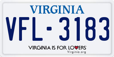 VA license plate VFL3183