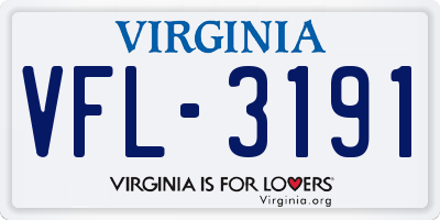 VA license plate VFL3191