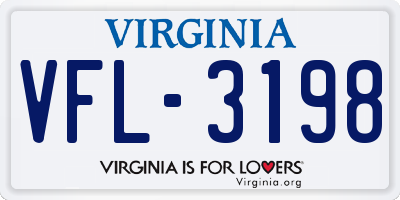 VA license plate VFL3198