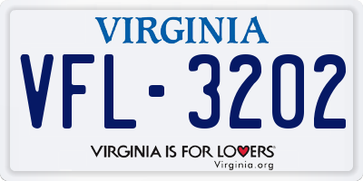 VA license plate VFL3202