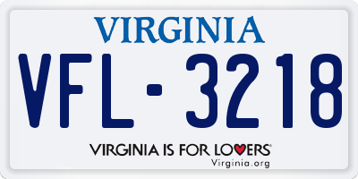 VA license plate VFL3218