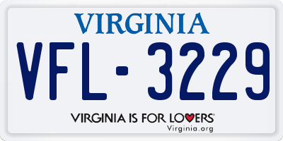 VA license plate VFL3229