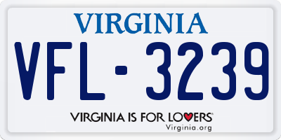 VA license plate VFL3239