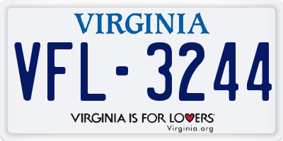 VA license plate VFL3244