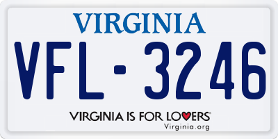 VA license plate VFL3246