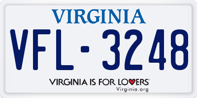 VA license plate VFL3248