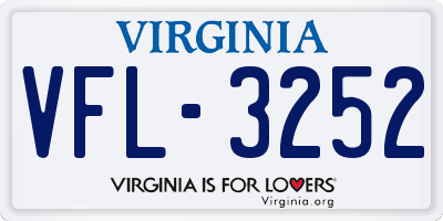 VA license plate VFL3252