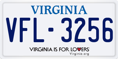 VA license plate VFL3256