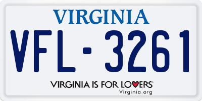 VA license plate VFL3261