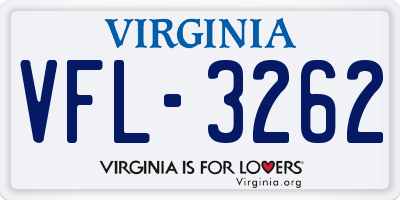 VA license plate VFL3262