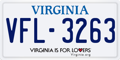 VA license plate VFL3263