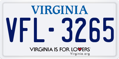 VA license plate VFL3265