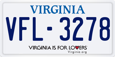 VA license plate VFL3278