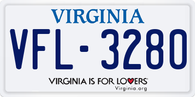 VA license plate VFL3280