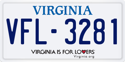 VA license plate VFL3281