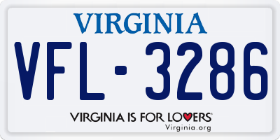 VA license plate VFL3286