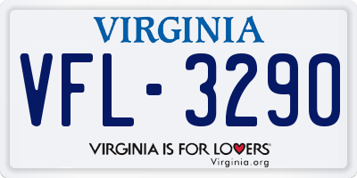 VA license plate VFL3290