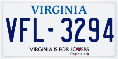 VA license plate VFL3294