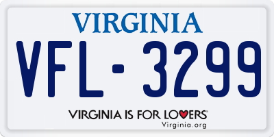 VA license plate VFL3299