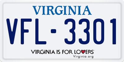 VA license plate VFL3301