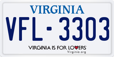 VA license plate VFL3303