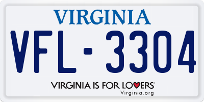 VA license plate VFL3304