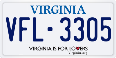VA license plate VFL3305