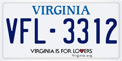VA license plate VFL3312