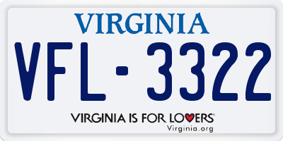 VA license plate VFL3322