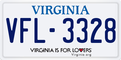 VA license plate VFL3328