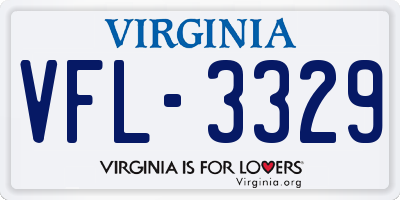 VA license plate VFL3329