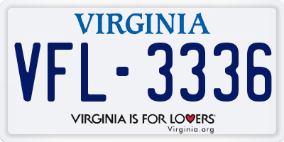VA license plate VFL3336
