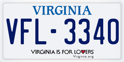 VA license plate VFL3340