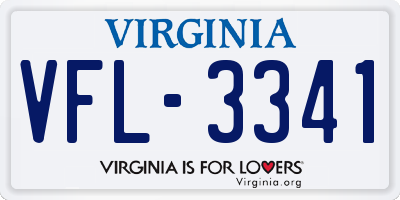 VA license plate VFL3341