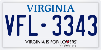 VA license plate VFL3343