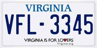 VA license plate VFL3345