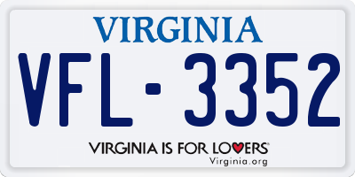 VA license plate VFL3352