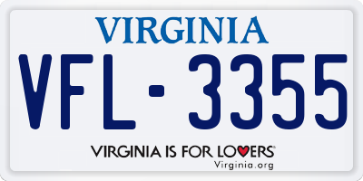 VA license plate VFL3355