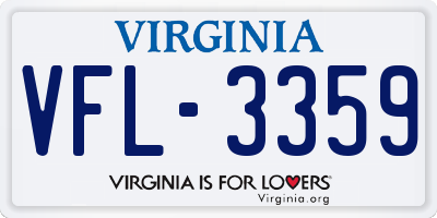VA license plate VFL3359
