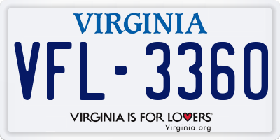 VA license plate VFL3360