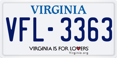 VA license plate VFL3363