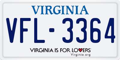 VA license plate VFL3364